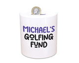 Golf Gift Personalised Golfer Money Box Piggy Bank