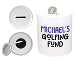 Golf Gift Personalised Golfer Money Box Piggy Bank