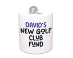 Golf Gift Personalised Golfer Money Box Piggy Bank