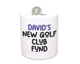 Golf Gift Personalised Golfer Money Box Piggy Bank