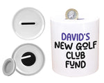 Golf Gift Personalised Golfer Money Box Piggy Bank