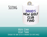 Golf Gift Personalised Golfer Money Box Piggy Bank