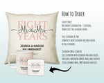 8th Wedding Anniversary Gift for Him for Her - Eighth Cotton Anniversary Gift Cushion Personalised with Names Date Mr and Mrs Married BNJ08C
