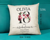 18th Birthday Gift for Women - Personalised 18 and Fabulous Birthday Cushion Age 18 Gift for Her - Ladies Floral Daughter Eighteen BNK18C