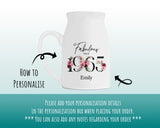 60th Birthday Gift for Women - Fabulous Since 1965 Small Personalised Flower Pot Vase 60 Gift for Her Ladies Floral Design Mum Nan BNC60