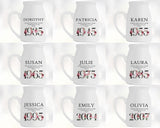 50th Birthday Gift for Women - Wonderful since 1975 Small Personalised Flower Pot Vase 50 Gift for Her Ladies Floral Design Mum Nan BND50