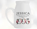 30th Birthday Gift for Her - Wonderful since 1995 Small Personalised Flower Pot Vase 30 Gifts for Women Floral Design Daughter Sister BND30