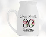 80th Birthday Gift for Women - Happy Birthday 80 Small Personalised Flower Pot Vase 1945 Gift for Her Ladies Floral Design Nan Gran BNA80