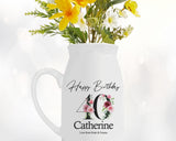 40th Birthday Gift for Women Happy Birthday 40 Small Personalised Flower Pot Vase 1985 Gift for Her Ladies Floral Design Mum Daughter BNA40