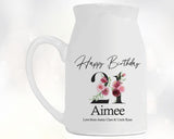 21st Birthday Gift for Her - Happy Birthday 21 Small Personalised Flower Pot Vase 2004 Gift for Women Floral Design Daughter Sister BNA21
