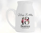 18th Birthday Gift for Her - Happy Birthday 18 Small Personalised Flower Pot Vase 2007 Gift for Women Floral Design Daughter Sister BNA18