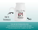 18th Birthday Gift for Her - Happy Birthday 18 Small Personalised Flower Pot Vase 2007 Gift for Women Floral Design Daughter Sister BNA18