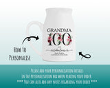 100th Birthday Gift for Women - 100 and Fabulous Small Personalised Flower Pot Vase 1925 Gift for Her Ladies Floral Design Grandma BNK100