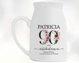 90th Birthday Gift for Women - 90 and Fabulous Small Personalised Flower Pot Vase 1935 Gift for Her Ladies Floral Design Nan Gran BNK90