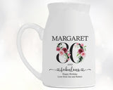 80th Birthday Gift for Women - 80 and Fabulous Small Personalised Flower Pot Vase 1945 Gift for Her Ladies Floral Design Nan Gran BNK80