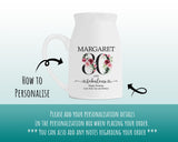 80th Birthday Gift for Women - 80 and Fabulous Small Personalised Flower Pot Vase 1945 Gift for Her Ladies Floral Design Nan Gran BNK80