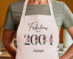 21st Birthday Gift for Her - Personalised Apron Happy Birthday Age 21 Gift for Women - Ladies Floral Design Daughter Niece Eighteen BNC21AP