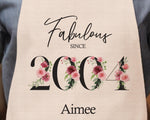 21st Birthday Gift for Her - Personalised Apron Happy Birthday Age 21 Gift for Women - Ladies Floral Design Daughter Niece Eighteen BNC21AP