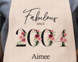 21st Birthday Gift for Her - Personalised Apron Happy Birthday Age 21 Gift for Women - Ladies Floral Design Daughter Niece Eighteen BNC21AP
