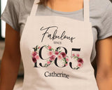 40th Birthday Gift for Her - Personalised Apron Happy Birthday 1985 40 Gift for Women - Ladies Floral Design Daughter Niece Forty BNC40AP