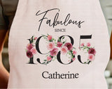 40th Birthday Gift for Her - Personalised Apron Happy Birthday 1985 40 Gift for Women - Ladies Floral Design Daughter Niece Forty BNC40AP