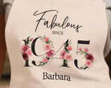 80th Birthday Gift for Women - Personalised Apron Happy Birthday 1945 80 Gift for Her - Ladies Floral Design Mum Nan Nanny Eighty BNC80AP