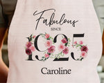 100th Birthday Gift for Women - Personalised Apron Happy Birthday 1925 100 Gift for Her - Ladies Floral Design Mum Nan Nanny Hundred BNC100