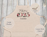100th Birthday Gift for Women - Personalised Apron Happy Birthday 1925 100 Gift for Her - Ladies Floral Design Mum Nan Nanny Hundred BNC100