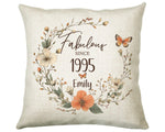 30th Birthday Gift for Her Personalised 1995 Birthday Cushion Age 30 Gift for Women - Ladies Floral Design Mum Daughter Sister Thirty BNL30C