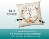 70th Birthday Gift for Women - Personalised 1955 Birthday Cushion Age 70 Gift for Her - Ladies Floral Design Mum Nan Gran Seventy BNL70C
