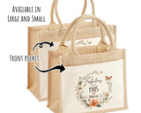80th Birthday Gift For Women Personalised Jute Bag - Gift For Her Floral Tote Bag Gifts - Eighty 80 Fabulous Since 1945 Shopping Bag BNL80T