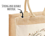 60th Birthday Gift For Women Personalised Jute Bag - Gift For Her Floral Tote Bag Gifts - Sixty 60 Fabulous Since 1965 Shopping Bag BNL60T