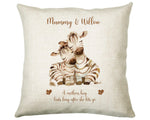 Mum Gift from Son Daughter - Personalised Zebra Design Mummy Scatter Cushion Matching Mummy Mug Coaster Gift Bundle Gifts for Mum SMC010