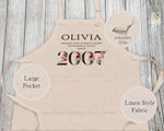18th Birthday Gift for Her - Personalised Apron Wonderful Since 2007 18 Gift for Women - Ladies Floral Design Daughter Niece Eighteen BNC18
