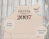 18th Birthday Gift for Her - Personalised Apron Wonderful Since 2007 18 Gift for Women - Ladies Floral Design Daughter Niece Eighteen BNC18