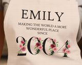 21st Birthday Gift for Her - Personalised Apron Since 2004 21 Gift for Women - Ladies Floral Design Daughter Niece Twenty One BNC21AP