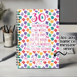 30th Birthday Gift for Her - Personalised Birthday Notebook Age 30 Gift for Women - Ladies Floral Design Daughter Sister Thirty BNF30NB