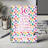 30th Birthday Gift for Her - Personalised Birthday Notebook Age 30 Gift for Women - Ladies Floral Design Daughter Sister Thirty BNF30NB