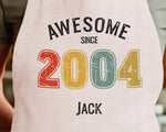Personalised Apron for Mens 21st Birthday Gift for Him - Awesome Since 2004 21 Man Gift Retro Year Design Son Brother Dad Twenty One BNG21