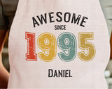 Personalised Apron for Mens 30th Birthday Gift for Him - Awesome Since 1995 30 Man Gift - Retro Year Design Son Brother Dad Thirty BNG30