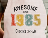 Personalised Apron for Mens 40th Birthday Gift for Him - Awesome Since 1985 40 Man Gift - Retro Year Design Son Brother Dad Forty BNG40