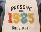 Personalised Apron for Mens 40th Birthday Gift for Him - Awesome Since 1985 40 Man Gift - Retro Year Design Son Brother Dad Forty BNG40