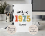 Personalised Apron for Mens 50th Birthday Gift for Him - Awesome Since 1975 50 Man Gift - Retro Year Design Son Brother Dad Fifty BNG50