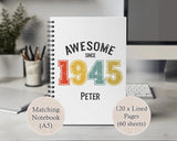 Personalised Apron for Mens 80th Birthday Gift for Him - Awesome Since 1945 80 Man Gift Retro Year Design Brother Dad Grandad Eighty BNG80