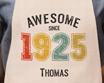Personalised Apron for Mens 100th Birthday Gift for Him - Awesome Since 1945 100 Man Gift Retro Year Design Dad Grandad Hundred BNG100