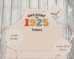 Personalised Apron for Mens 100th Birthday Gift for Him - Awesome Since 1945 100 Man Gift Retro Year Design Dad Grandad Hundred BNG100