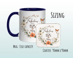 100th Birthday Gift for Women - Fabulous Since 1925 Personalised Mug Coaster Age 100 Gift for Her Ladies Floral Butterfly Mum Nan BNL100M