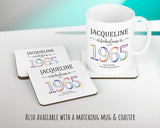 60th Birthday Gift for Women - Personalised 1965 Birthday Cushion Age 60 Gift for Her - Ladies Floral Age Design Mum Nan Gran Sixty BNN60C