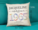 60th Birthday Gift for Women - Personalised 1965 Birthday Cushion Age 60 Gift for Her - Ladies Floral Age Design Mum Nan Gran Sixty BNN60C
