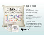 30th Birthday Gift for Her Personalised 1995 Birthday Cushion Age 30 Gift for Women - Ladies Floral Design Mum Daughter Sister Thirty BNN30C
